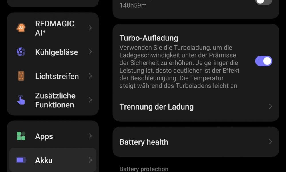 REDMAGIC Astra Akku