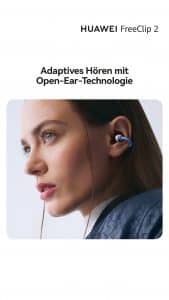 HUAWEI FreeClip 2: Ganztägiger Tragekomfort dank innovativem C-Bridge Design und adaptivem Open-Ear-Hörerlebnis 5 HUAWEI FreeClip 2