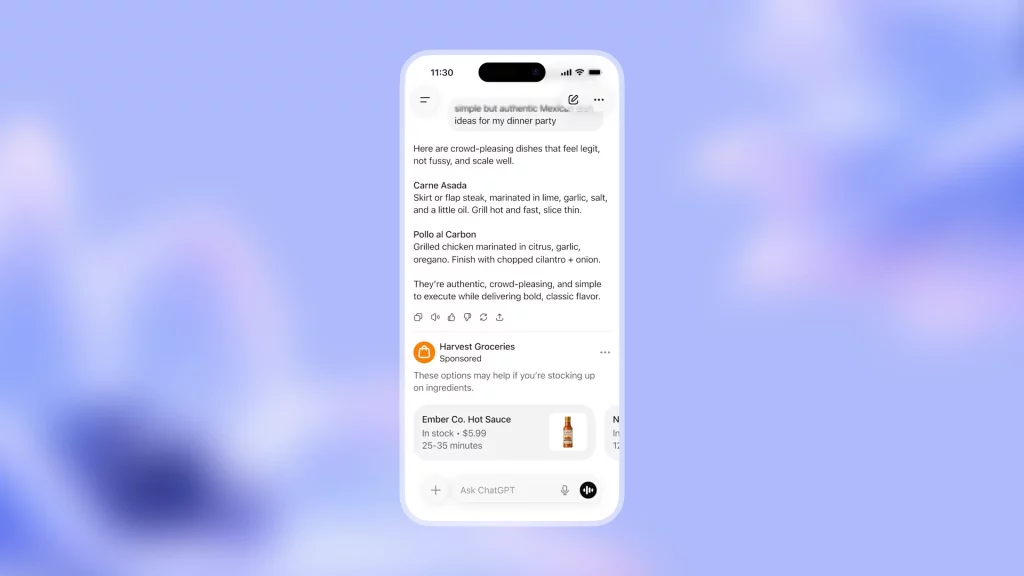 ChatGPT Go mit Werbung