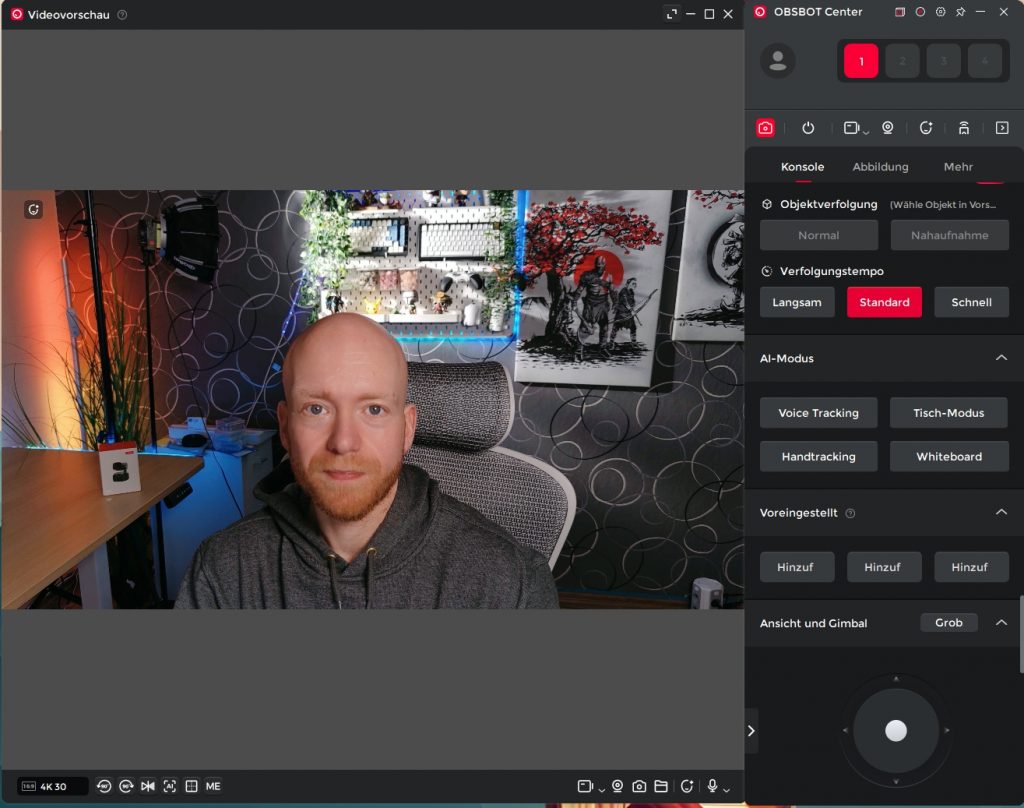 OBSBOT Tiny 3 Test 2026: Beste 4K-Webcam mit HDR, AI-Tracking & Spatial Audio 11 OBSBOT Tiny 3: OBSBOT Center Software
