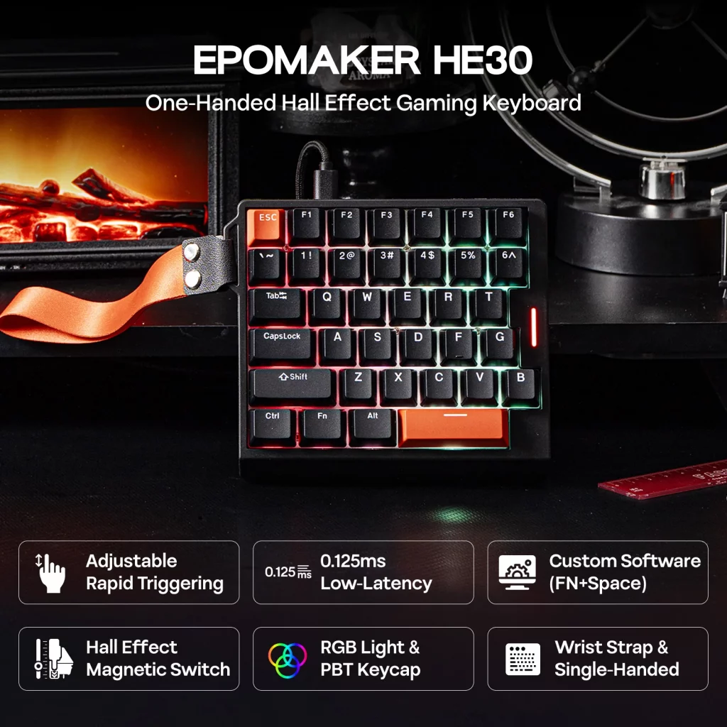Epomaker HE30: 30-Prozent-Tastatur für kompromissloses Gaming mit 8.000 Hz 4 Epomaker HE30