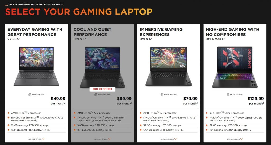 HP Omen Gaming Subscription